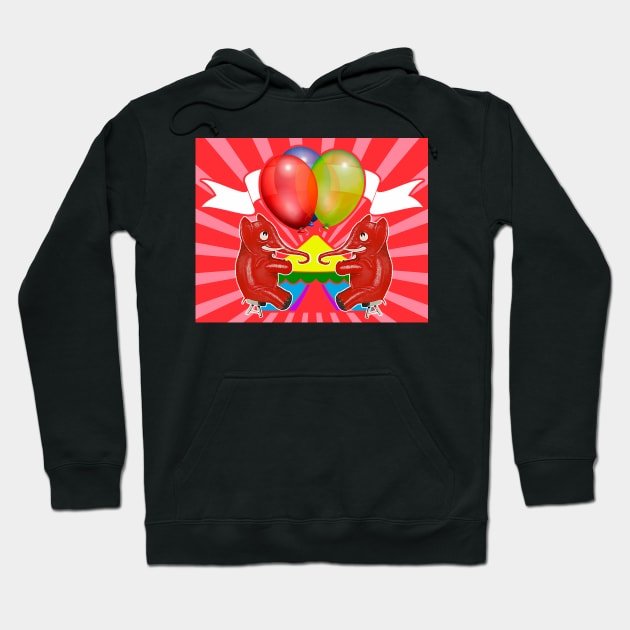 Circus colorful balloons and elephants Hoodie by Marccelus